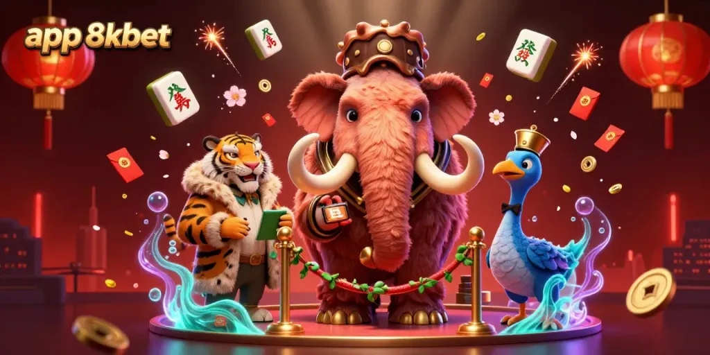 Experience exciting gameplay with the app 8xbet featuring a vibrant casino scene with unique characters and elements.