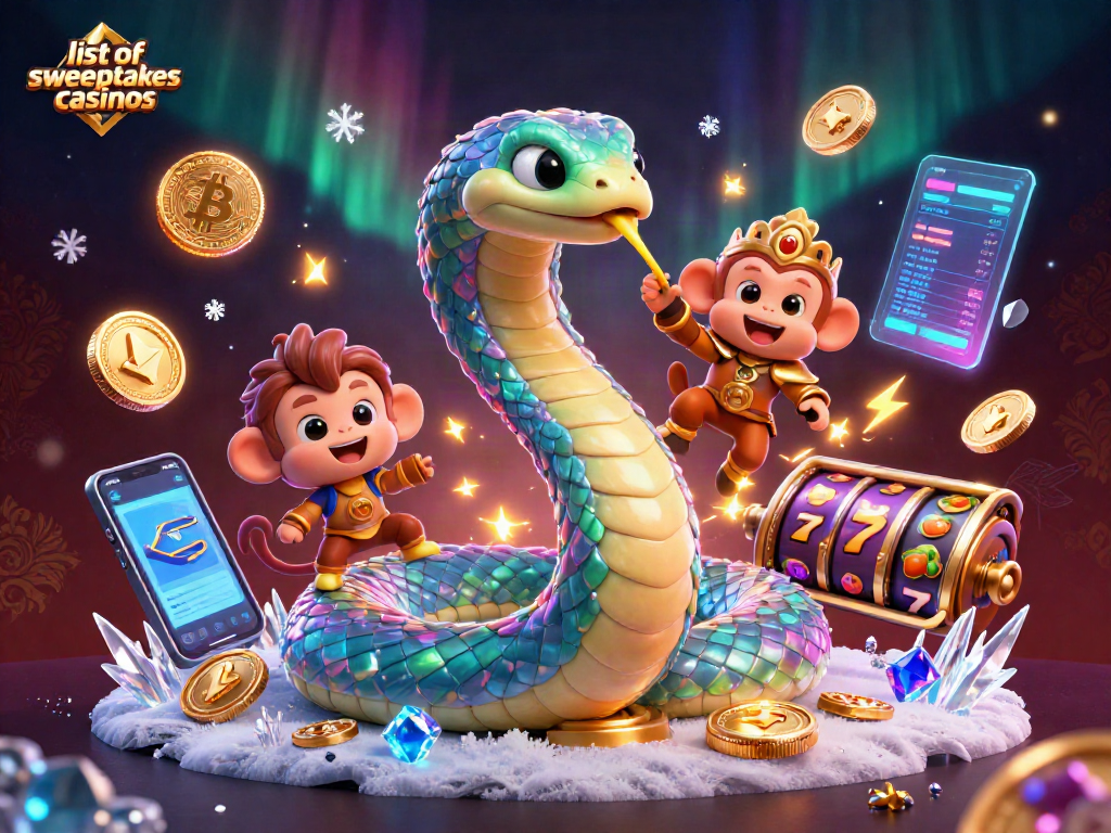 Engage in fun at the list of sweepstakes casinos featuring vibrant characters and exciting game elements.