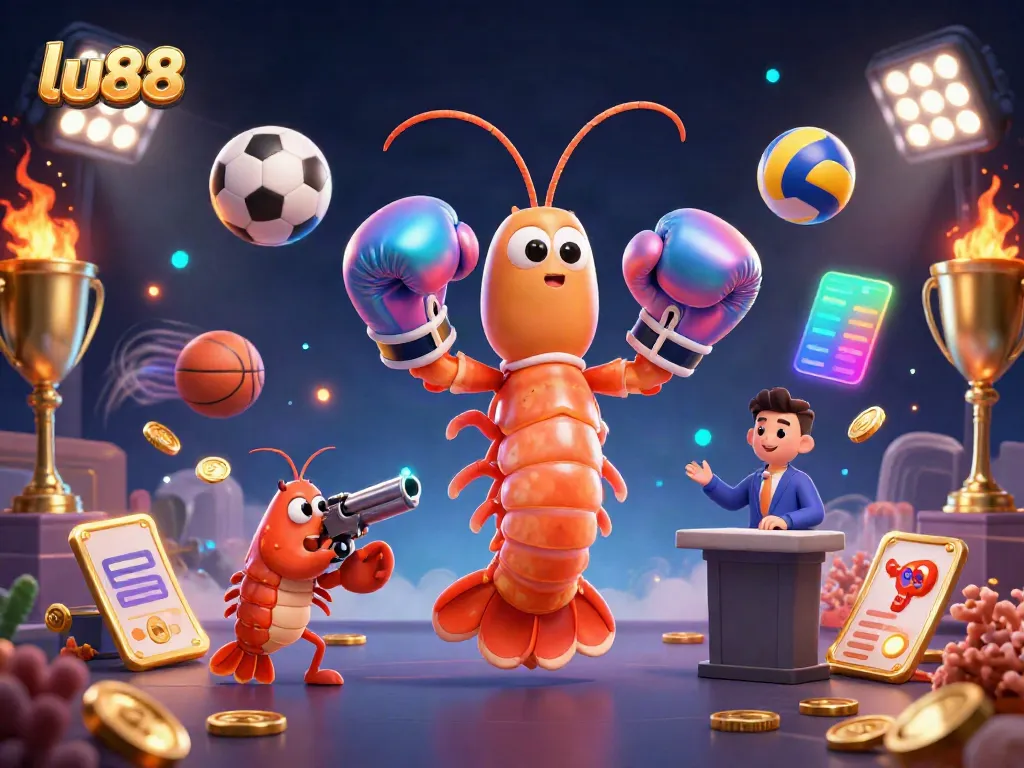 Join the excitement of LU88 while competing in thrilling sports betting illustrated with 3D characters and elements.