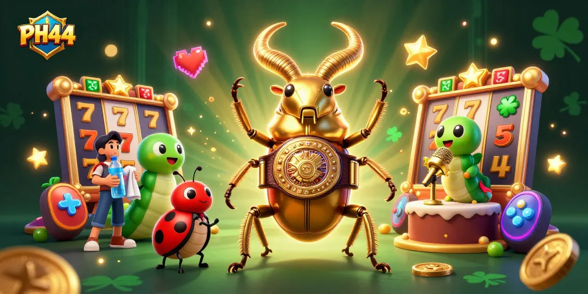 Engage with thrilling features at PH44, showcasing a dynamic casino scene with vibrant game elements.