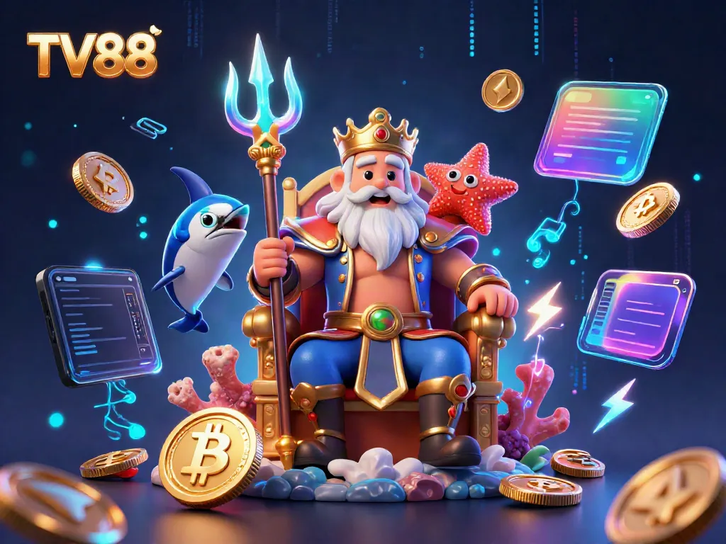 Experience thrilling gaming adventures at TV88 with vibrant casino elements and characters.