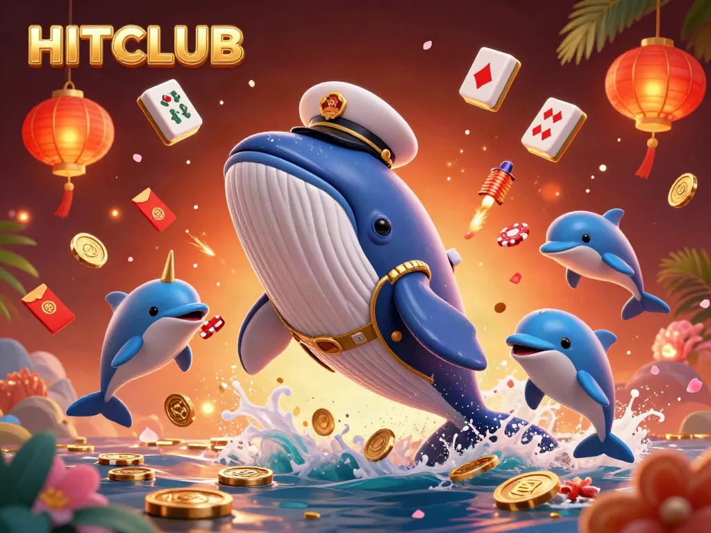 Engage with HITCLUB's thrilling experience as a whale captain amidst a vibrant casino scene.