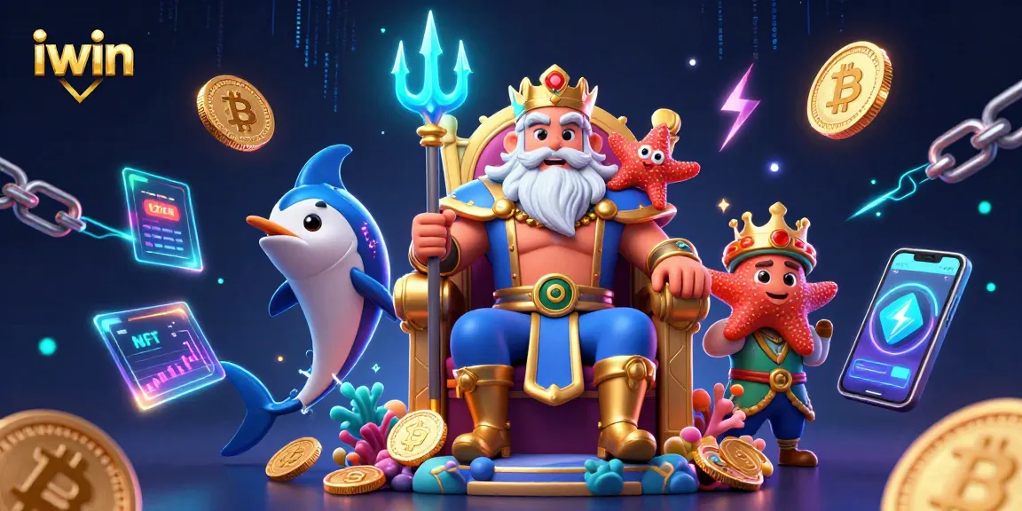 Engage with iwin’s vibrant gaming scene featuring Neptune and crypto elements