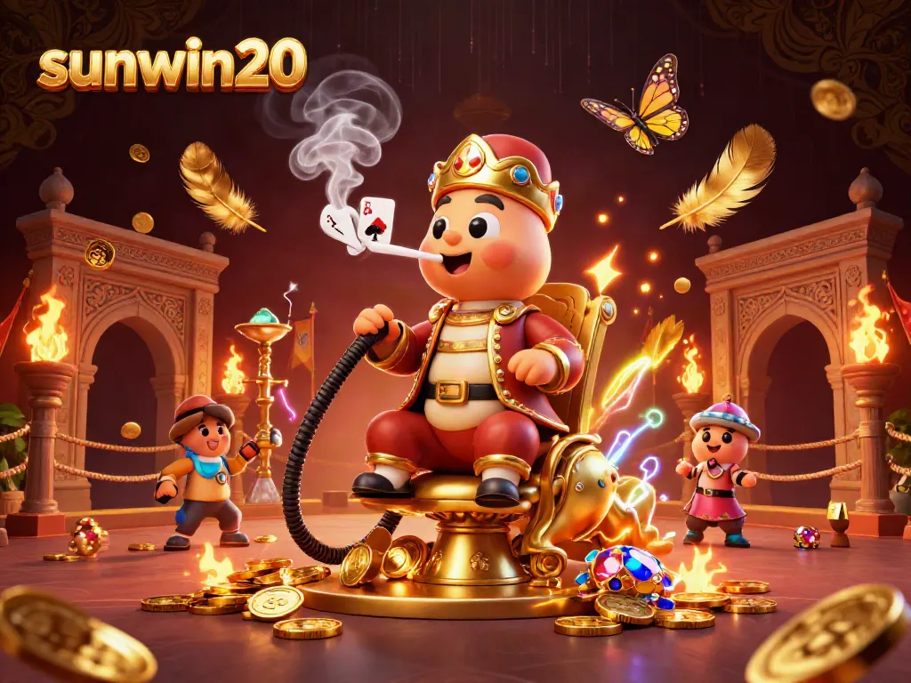 Engage with thrilling games at sunwin20, showcasing colorful casino elements and vibrant slot symbols.