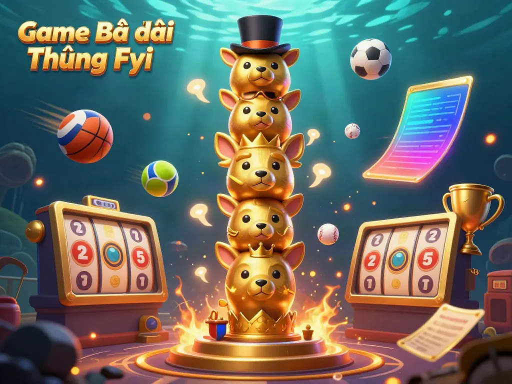 Engaging scene depicting Game Bài Đổi Thưởng Fyi with animated casino totem pole and dynamic gaming elements.